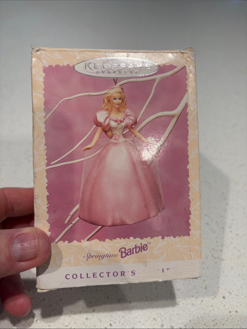 Springtime Barbie 1996 Easter Collection Box - Pink Ornament